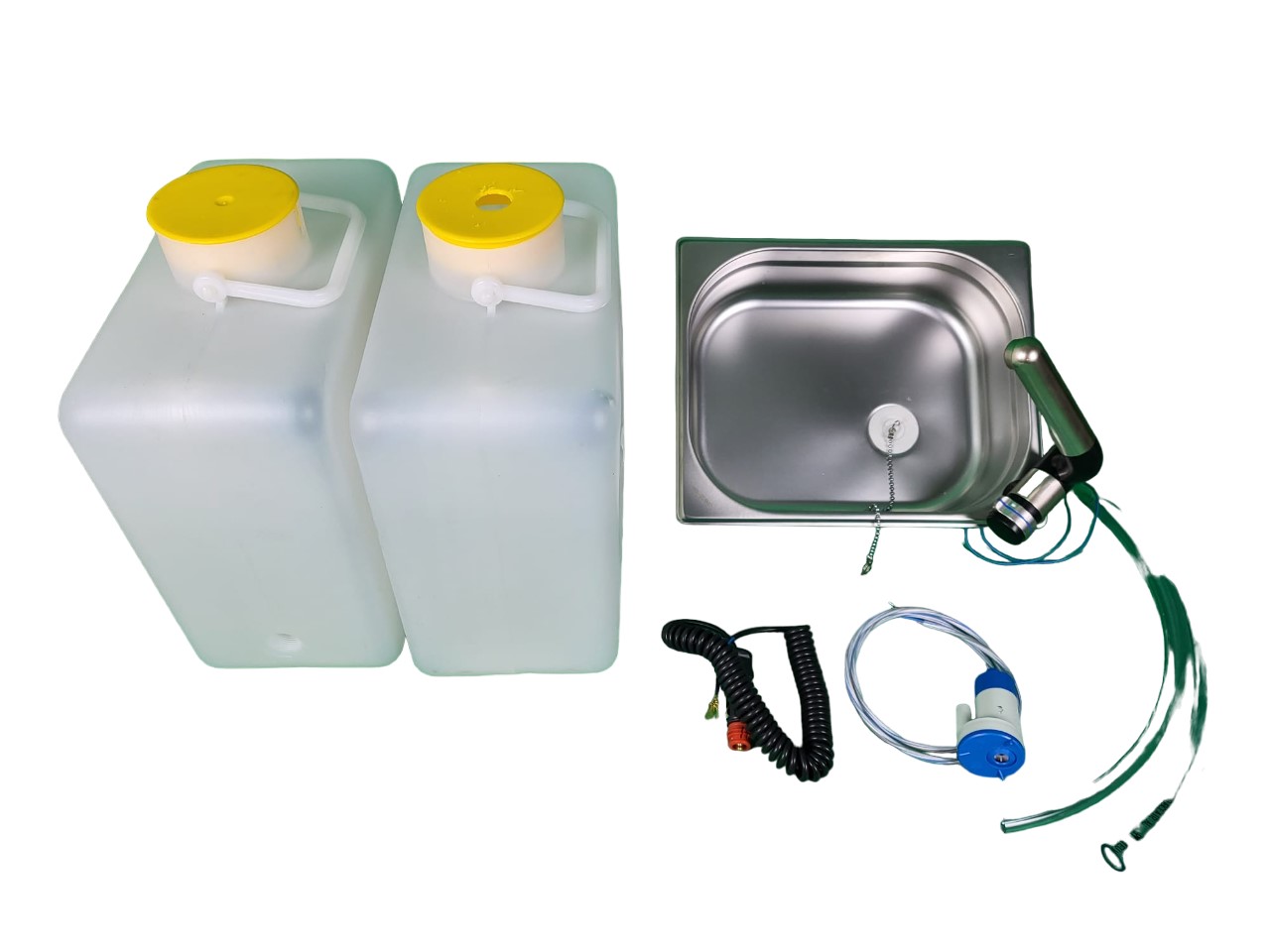 12V Camping Spüle Bausatz mit Kanister Spülbecken Waschbecken Wohnmobil – 9-tlg